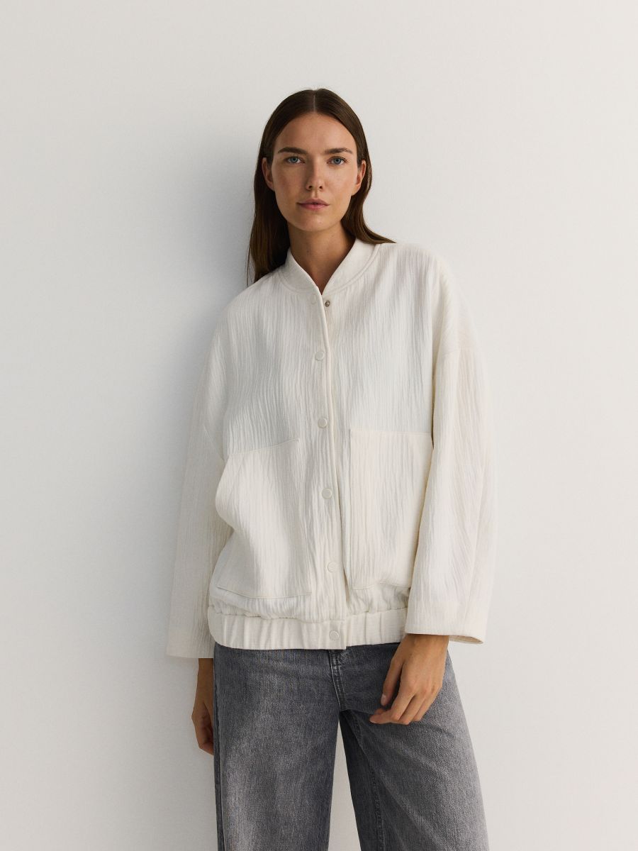 Muslin bomber jacket - cream - RESERVED - 4