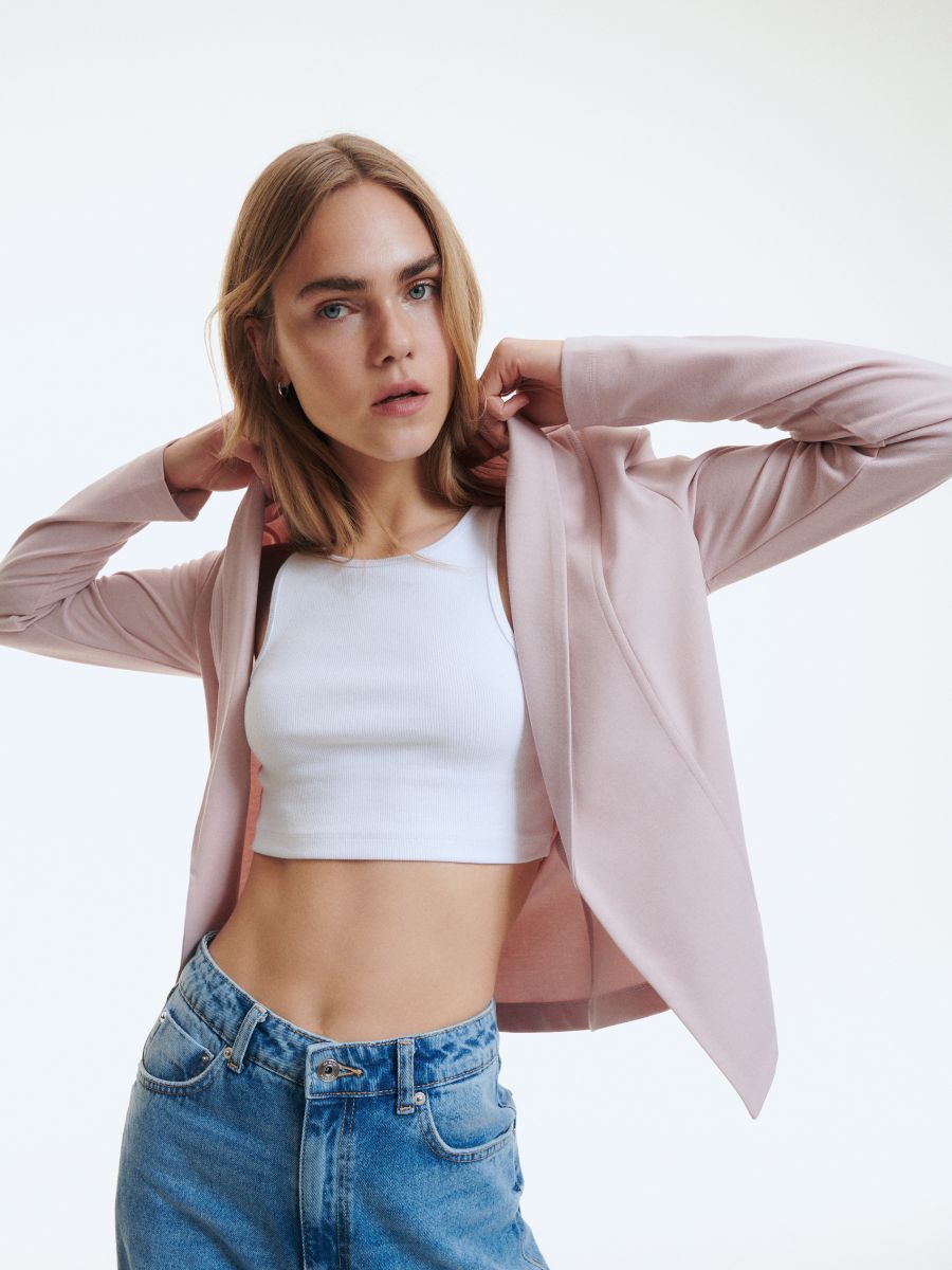 Knitted jacket - pastel pink - RESERVED - 2