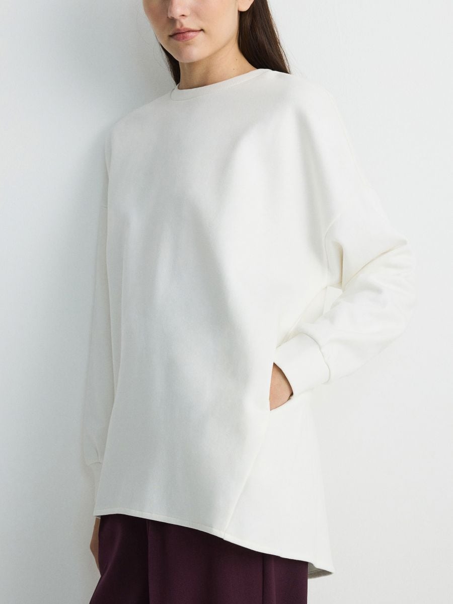 Sweatshirt with pockets - cream - RESERVED - 2