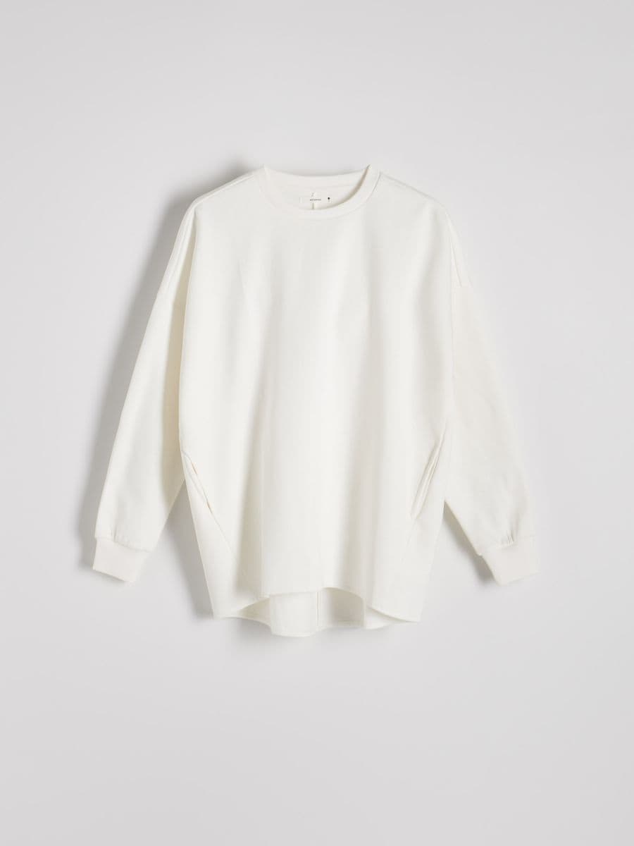 Sweatshirt with pockets - cream - RESERVED - 3