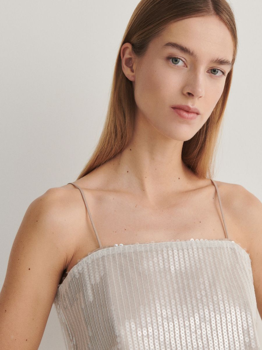 Sequin top - beige - RESERVED - 2