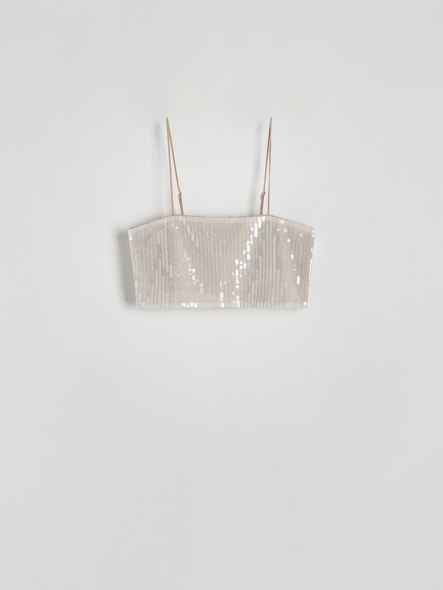 Sequin top - beige - RESERVED - 4