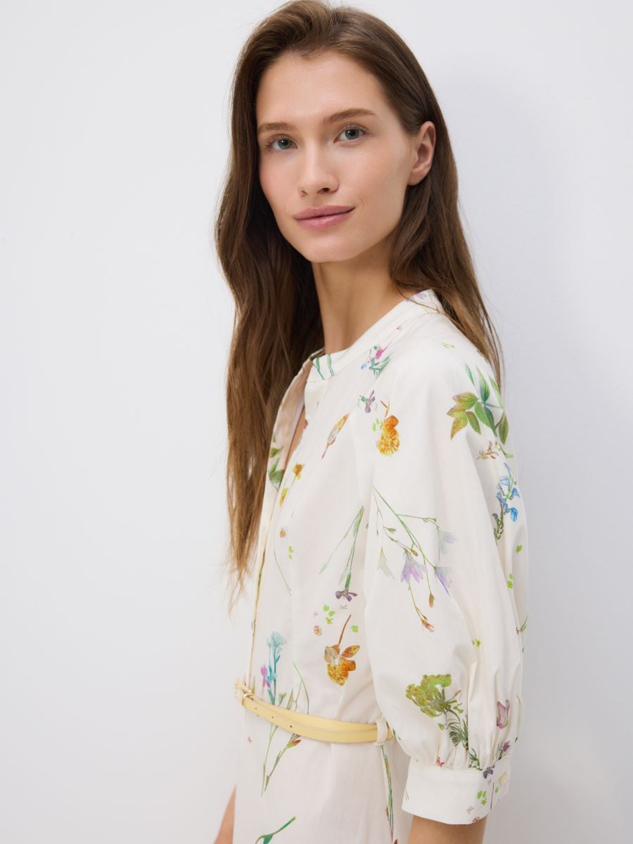Midi dress with floral pattern - multicolor - RESERVED - 3