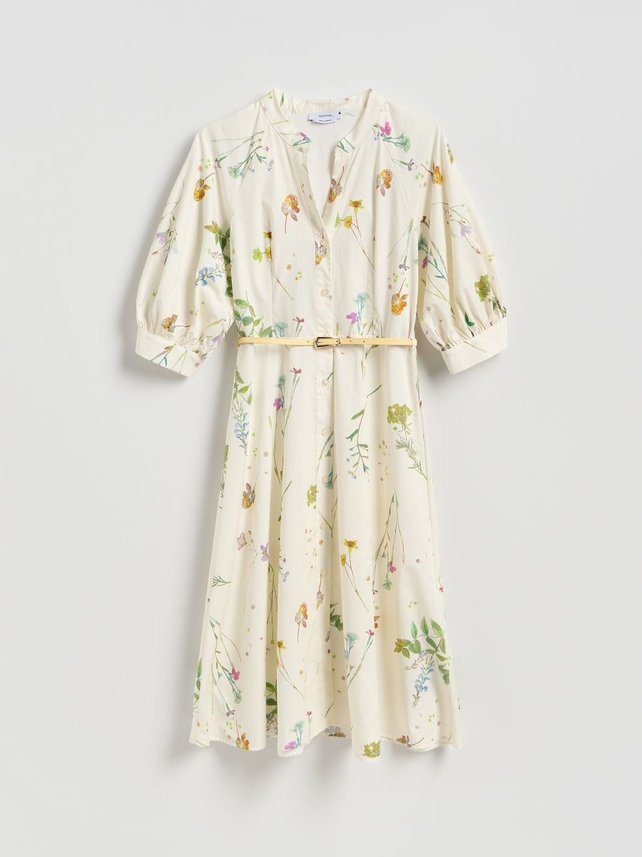 Midi dress with floral pattern - multicolor - RESERVED - 5