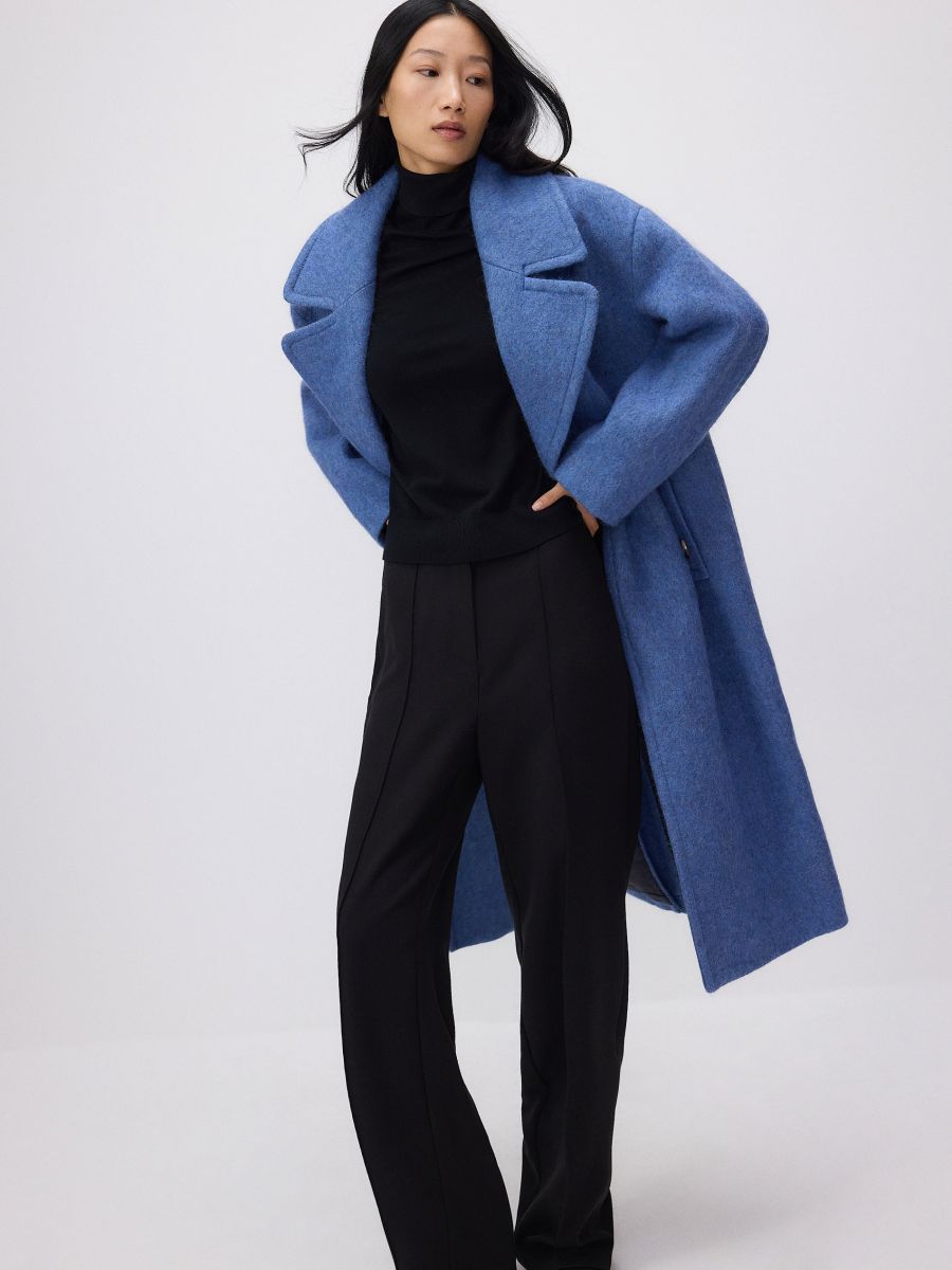 Alpaca wool blend coat - light blue - RESERVED - 4