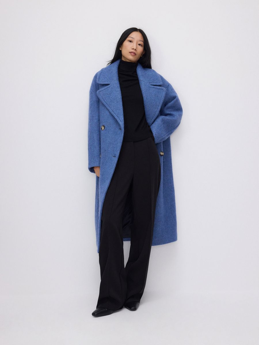 Alpaca wool blend coat - light blue - RESERVED - 5
