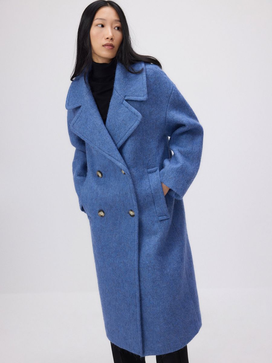 Alpaca wool blend coat - light blue - RESERVED - 3