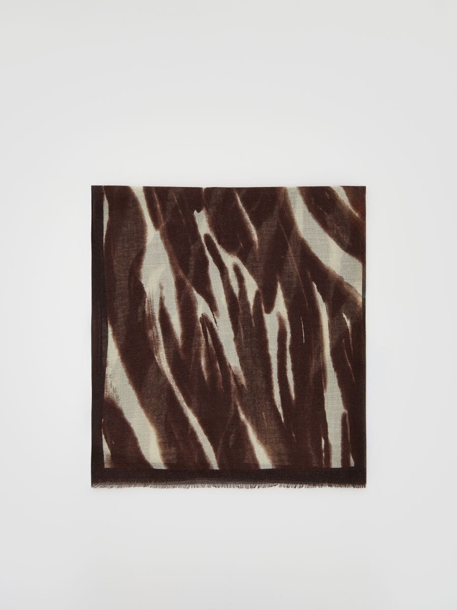 Patterned scarf - dark brown - RESERVED
