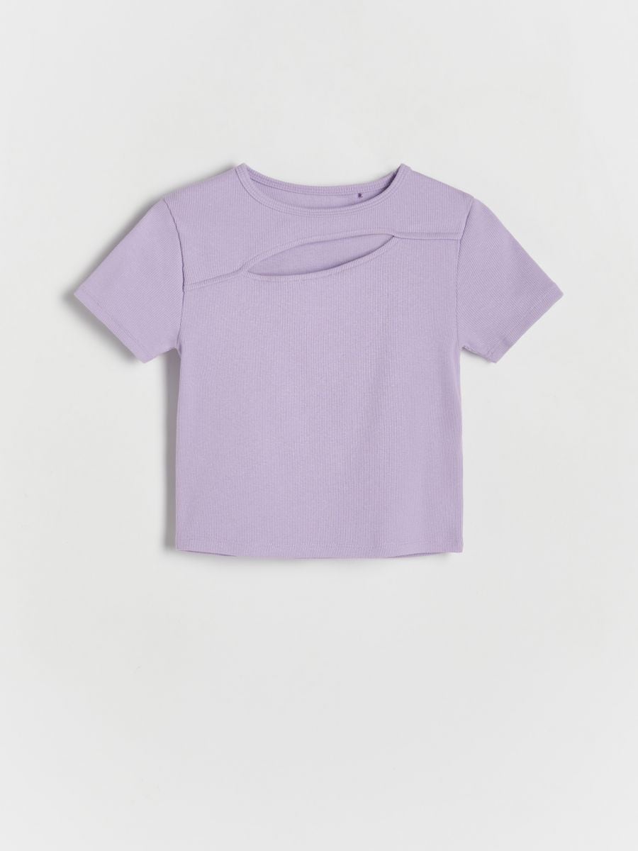 T-Shirt mit Schulter-Cut-Outs - lavendel - RESERVED