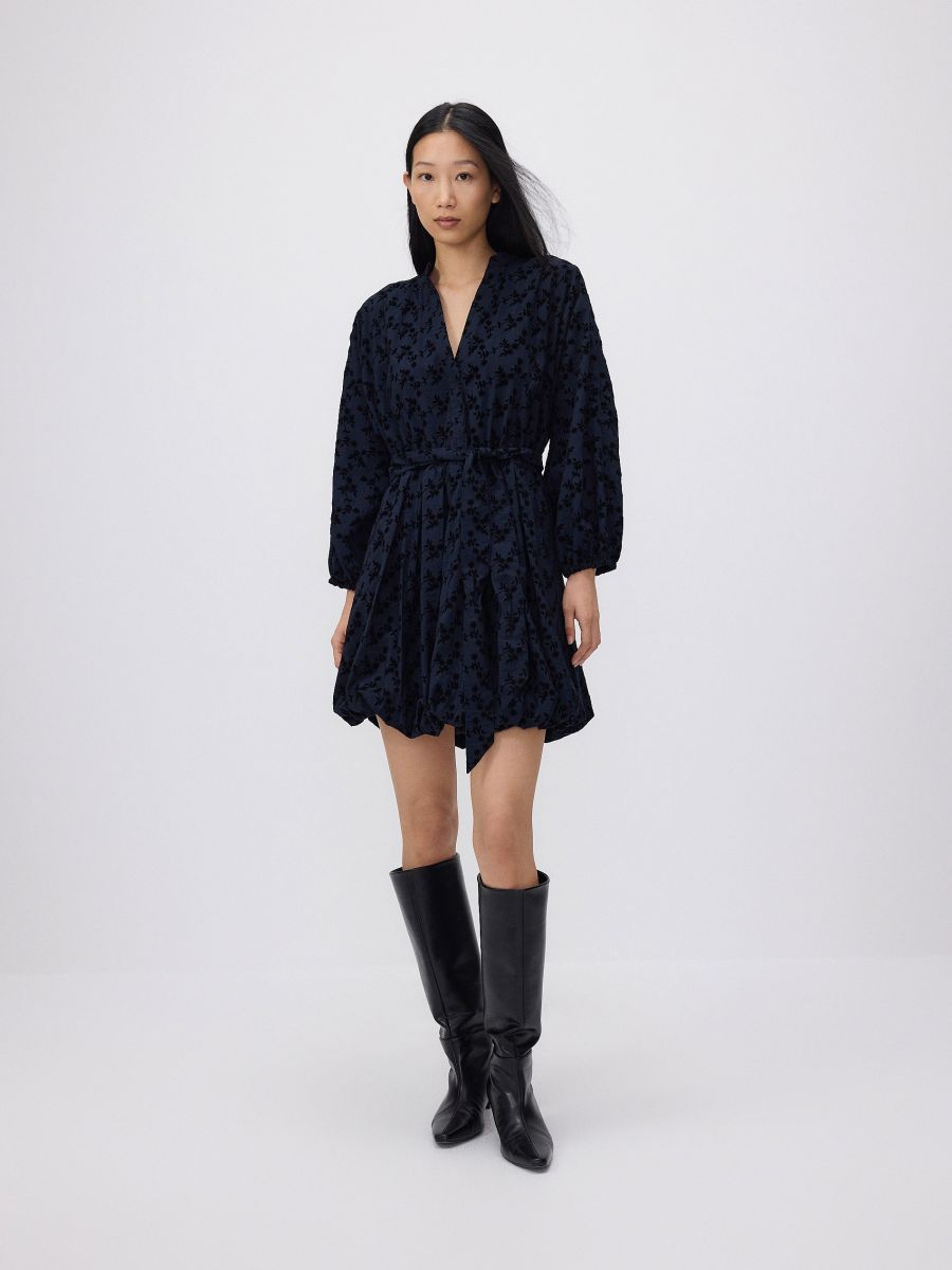 Minikleid mit Bindedetail - schwarz - RESERVED - 4