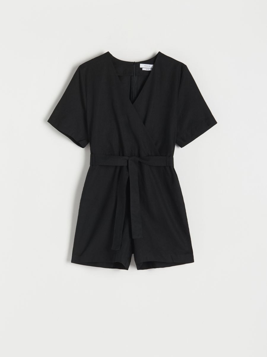Linen blend playsuit - black - RESERVED - 5