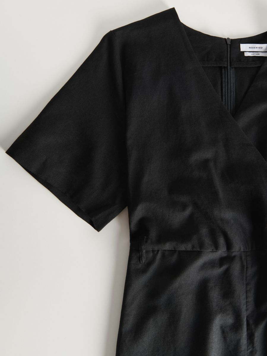 Linen blend playsuit - black - RESERVED - 6