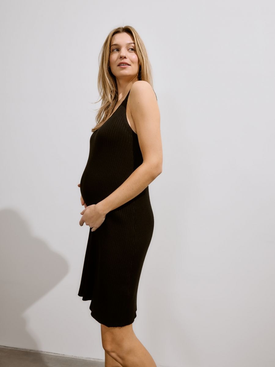 Rib Knit Viscose Mini Dress