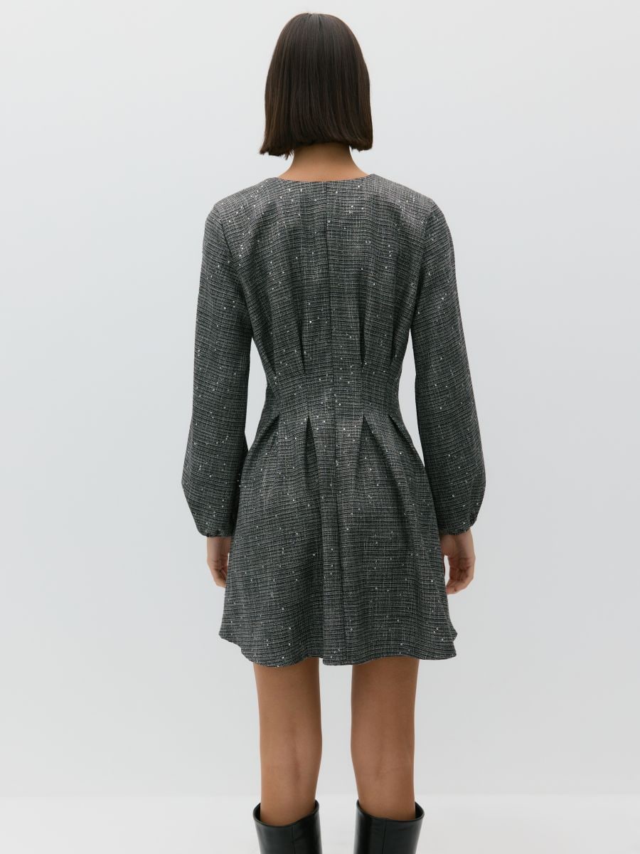 Mini dress with decorative buttons - mid grey - RESERVED - 4
