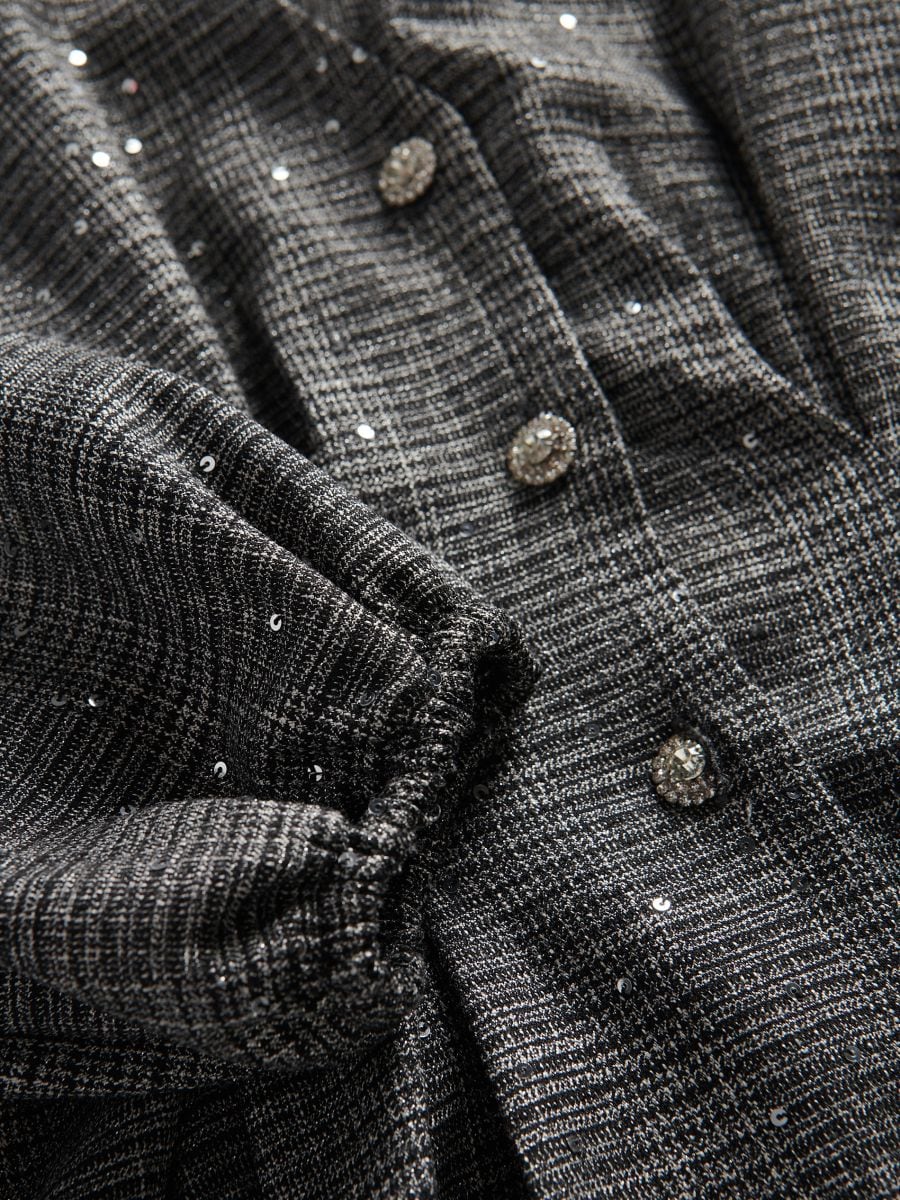 Mini dress with decorative buttons - mid grey - RESERVED - 6