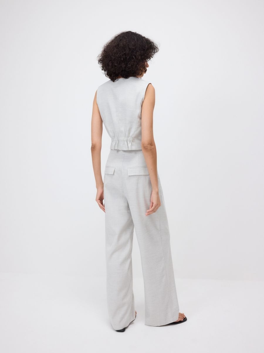 Linen rich trousers with viscose blend - light grey - RESERVED - 5
