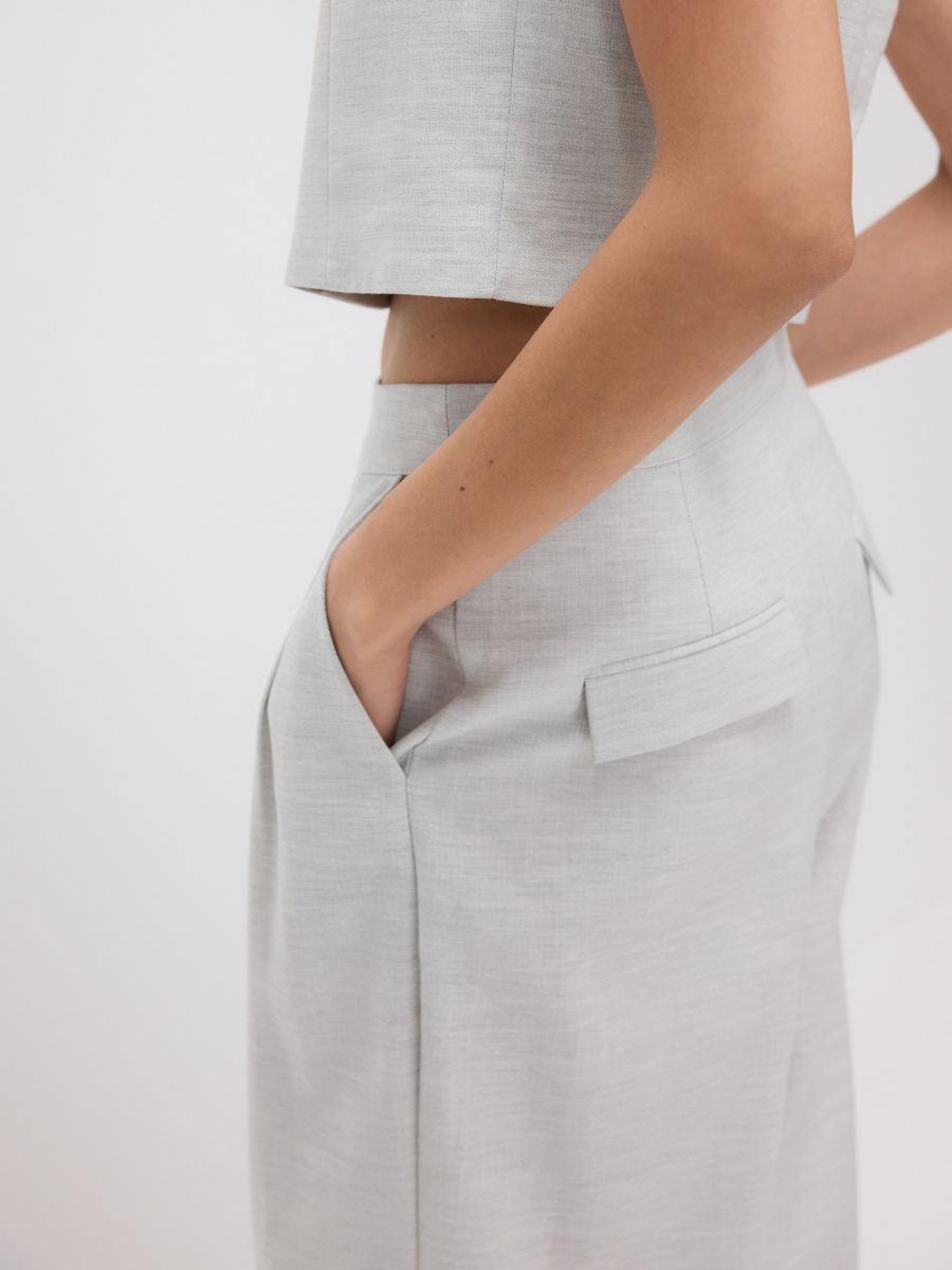 Linen rich trousers with viscose blend - light grey - RESERVED - 4
