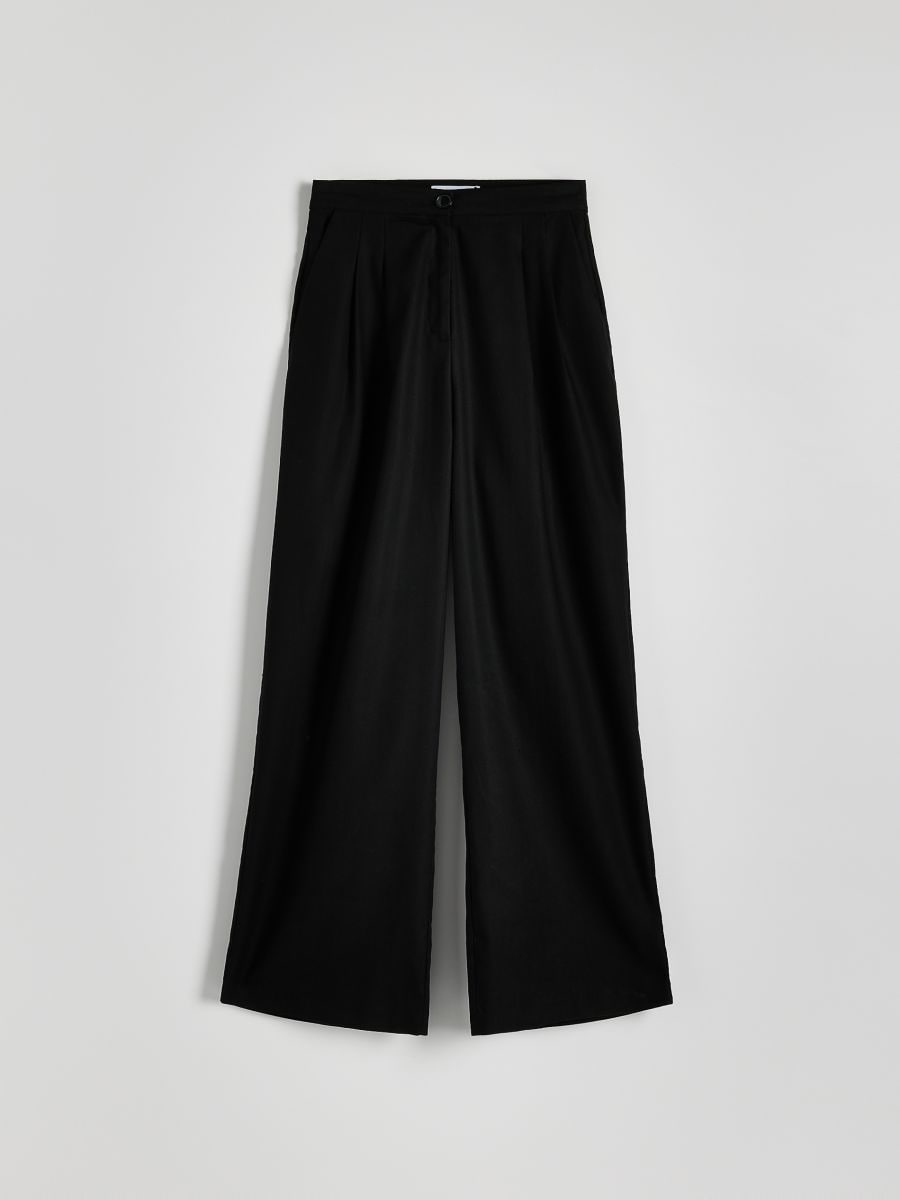 Linen rich trousers with viscose blend - black - RESERVED - 6