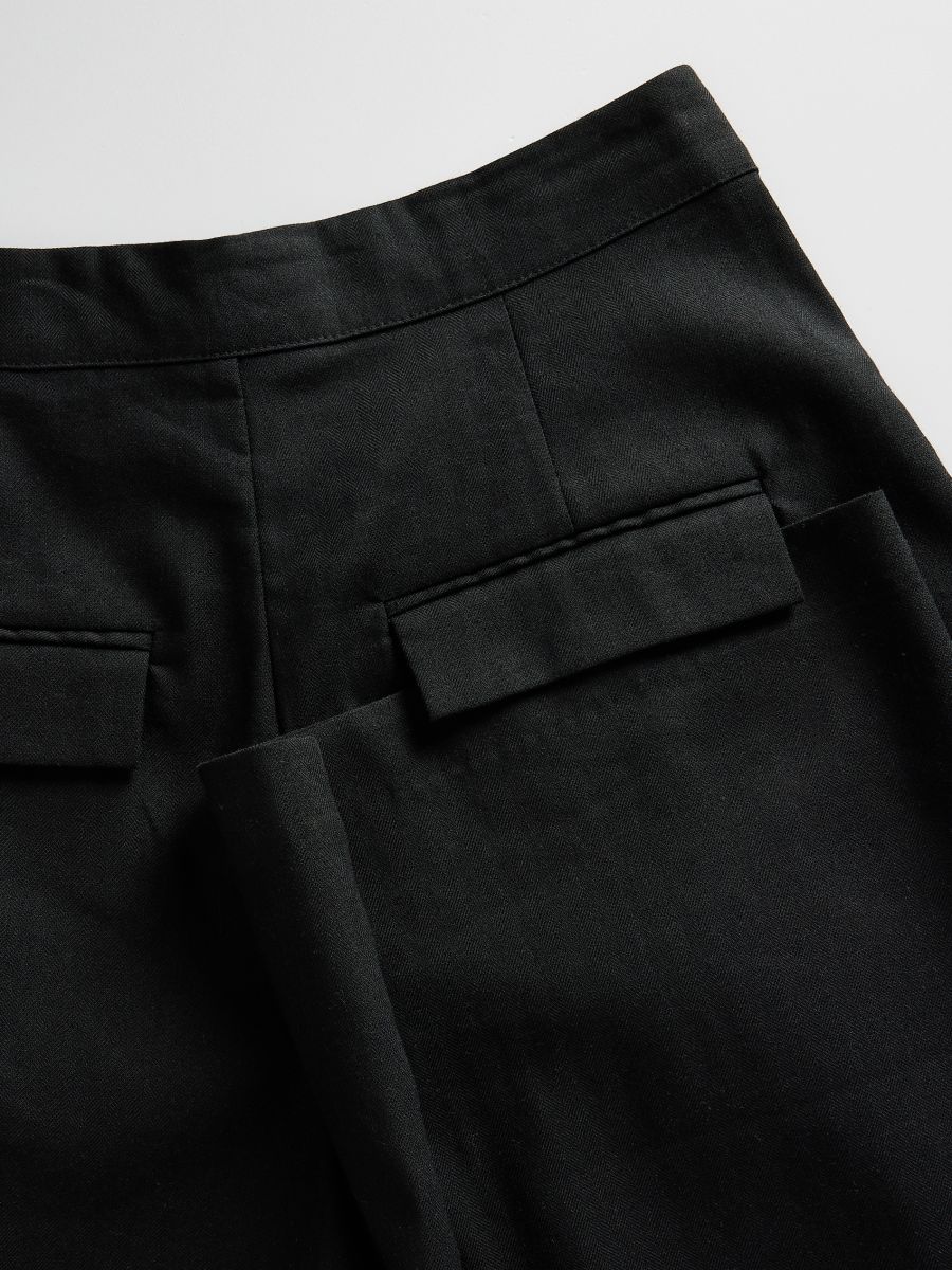 Linen rich trousers with viscose blend - black - RESERVED - 7