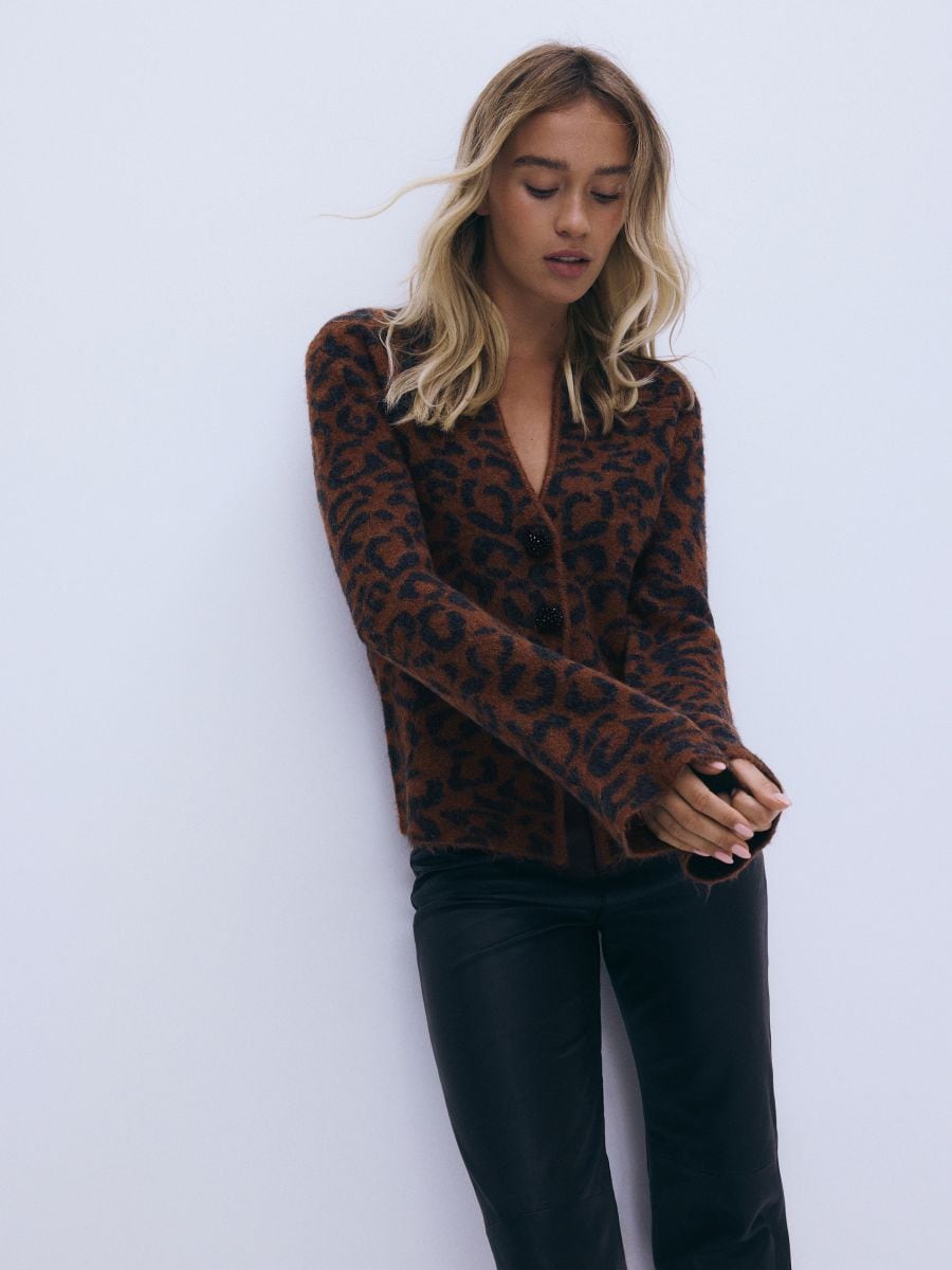 Animal pattern cardigan - multicolor - RESERVED - 4