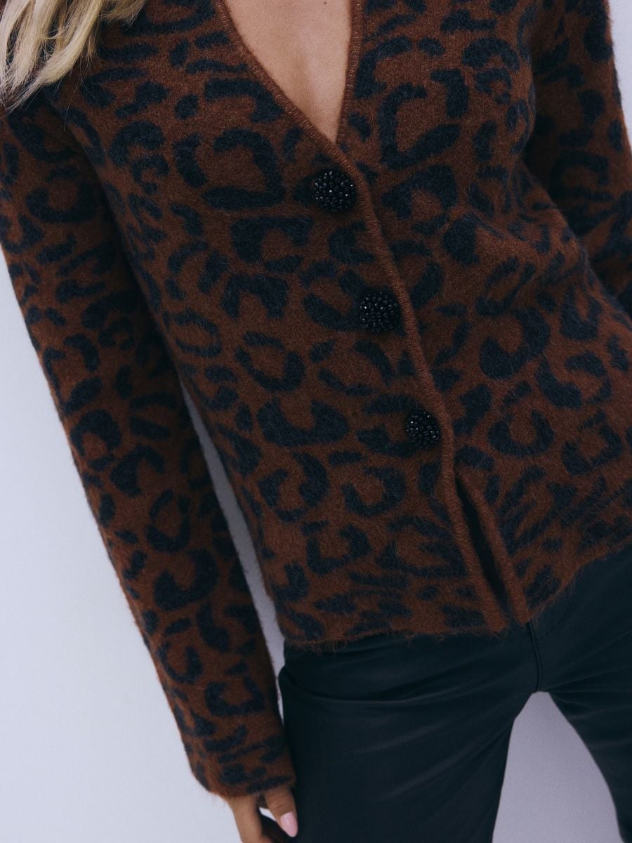 Animal pattern cardigan - multicolor - RESERVED - 3