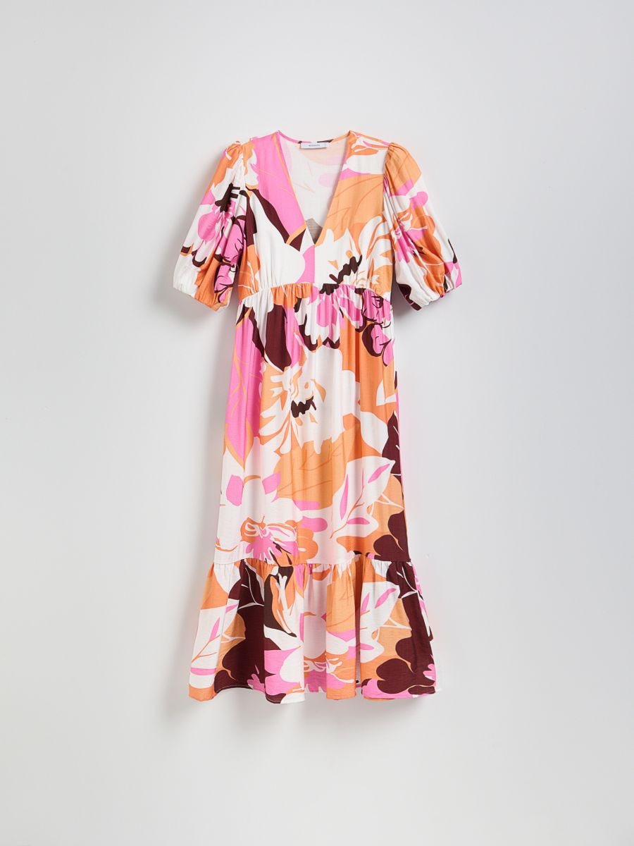Robe midi en viscose majoritaire - Multicolore - RESERVED - 5