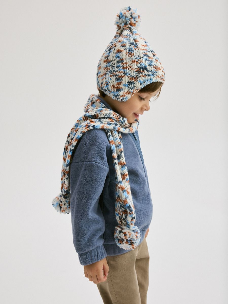 Scarf with pom poms - multicolor - RESERVED - 2