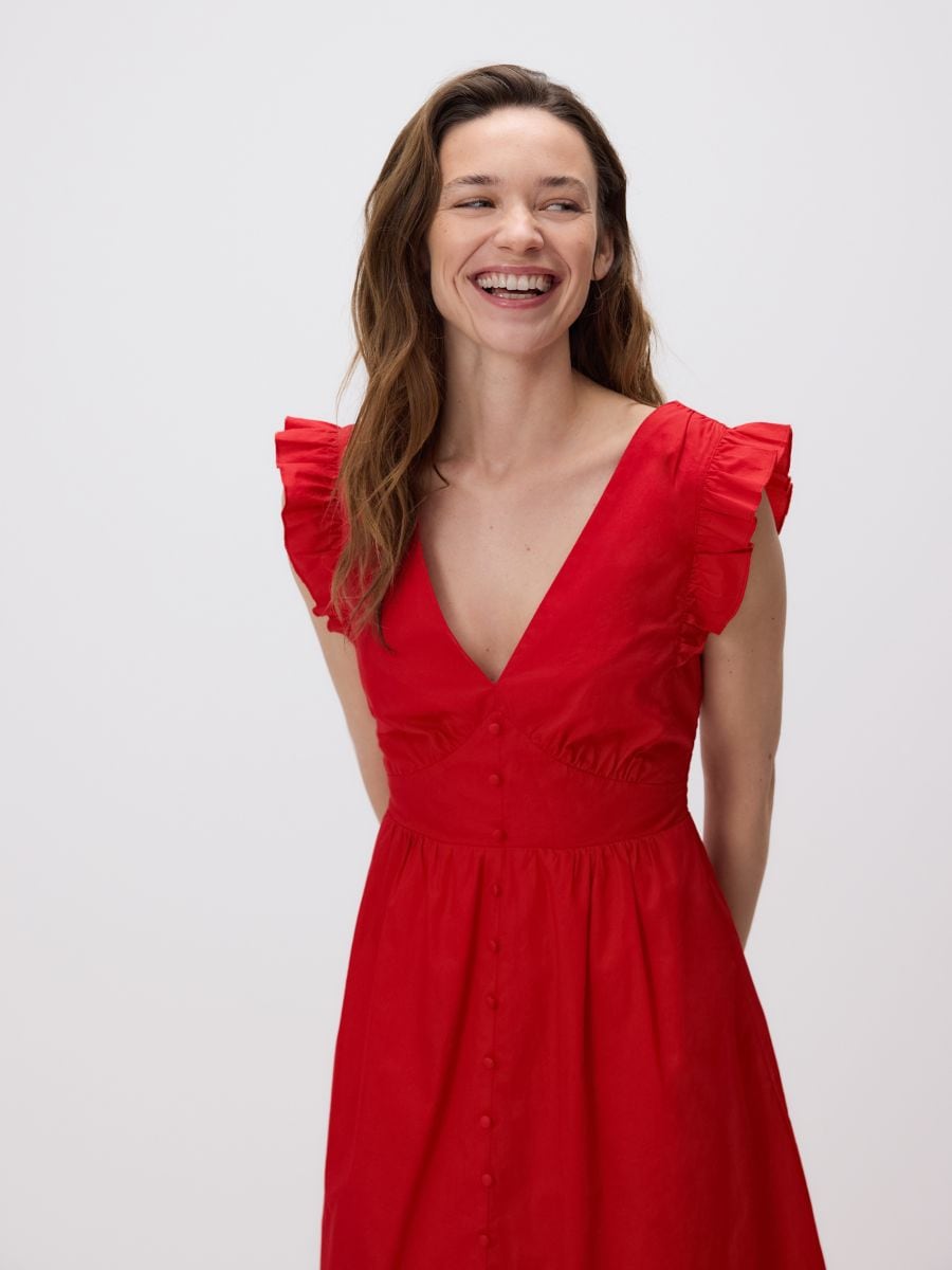Midi dress with ruffles - red - RESERVED - 5