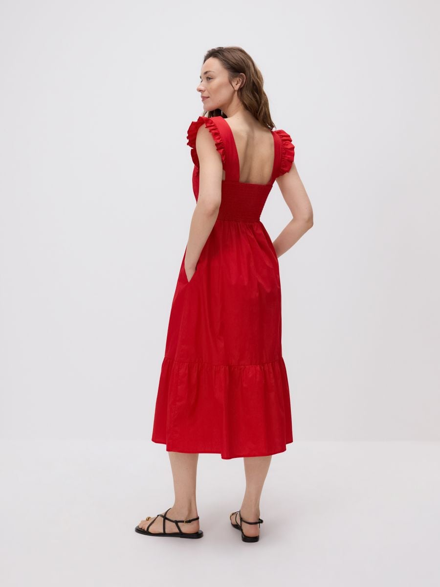 Midi dress with ruffles - red - RESERVED - 4