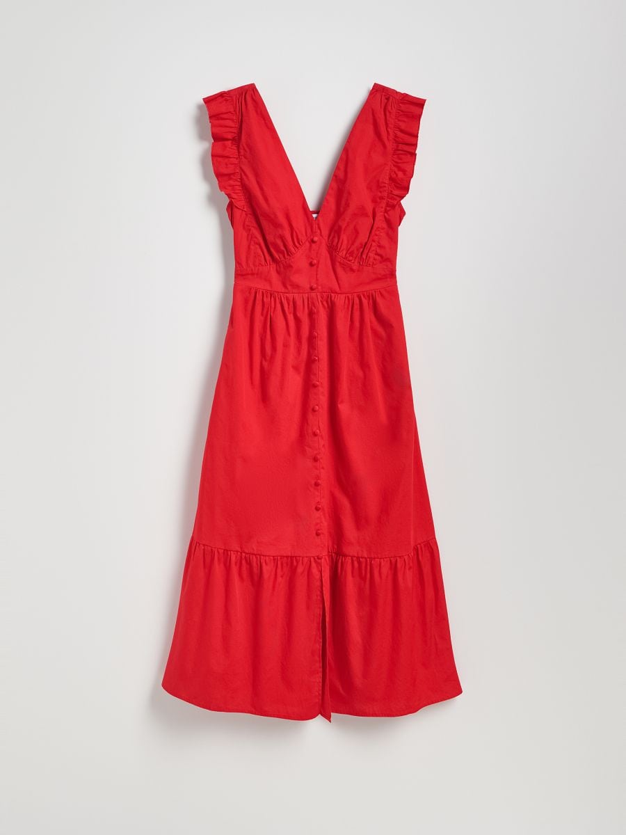 Midi dress with ruffles - red - RESERVED - 6