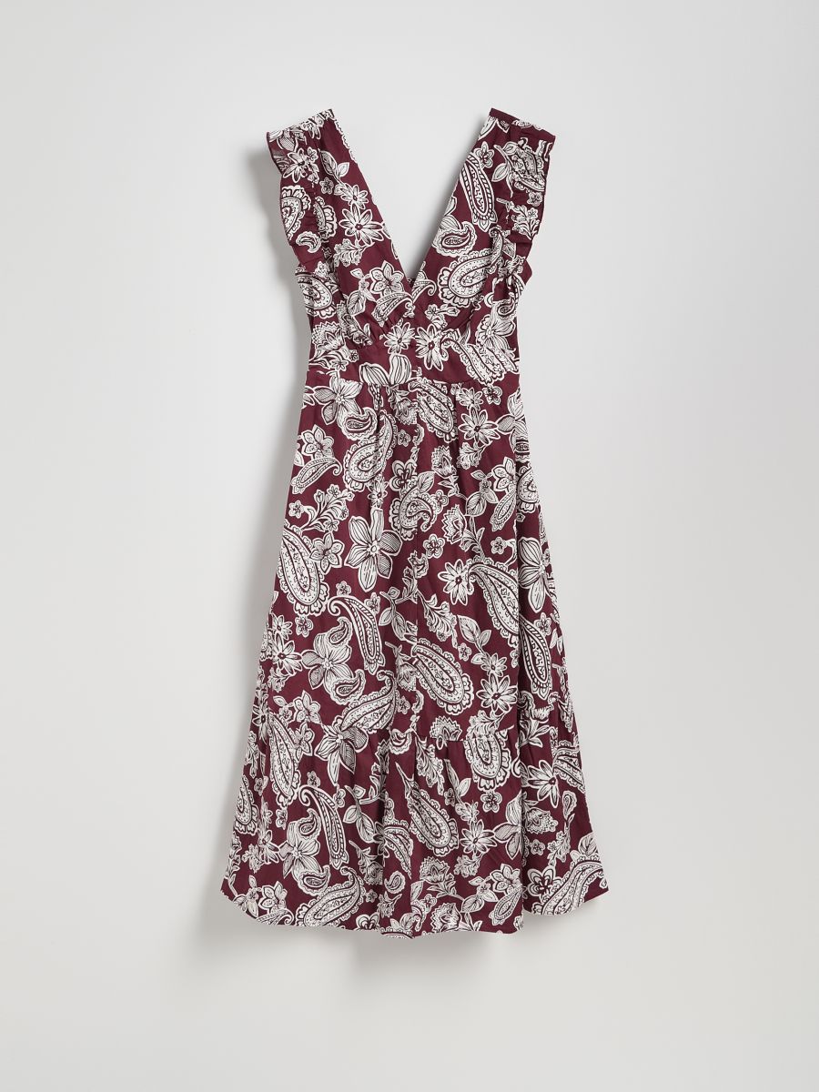 Midi haljina s dezenom - bordo - RESERVED - 6