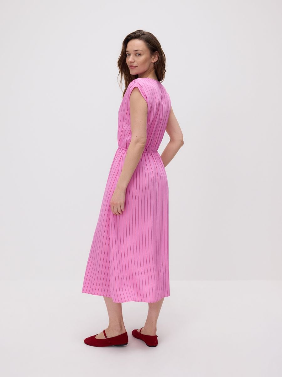 Midi dress with ties - fuchsia - RESERVED - 3