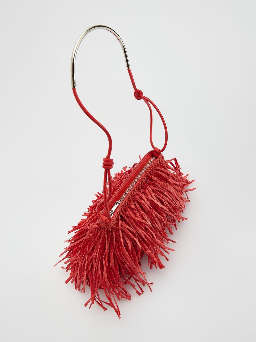 Shoulder bag with fringes - red - RESERVED - 3