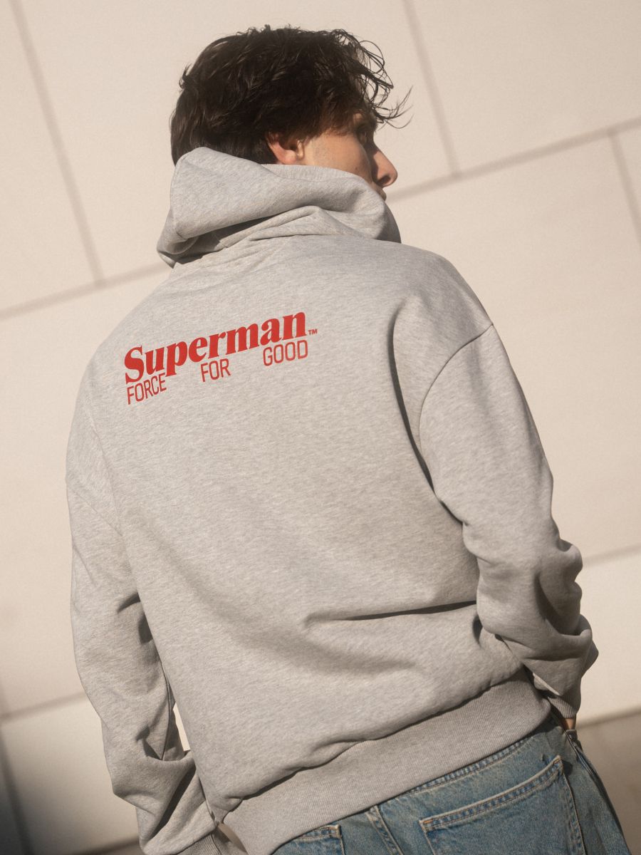 Φούτερ με κουκούλα SUPERMAN™ - ljusgrå - RESERVED