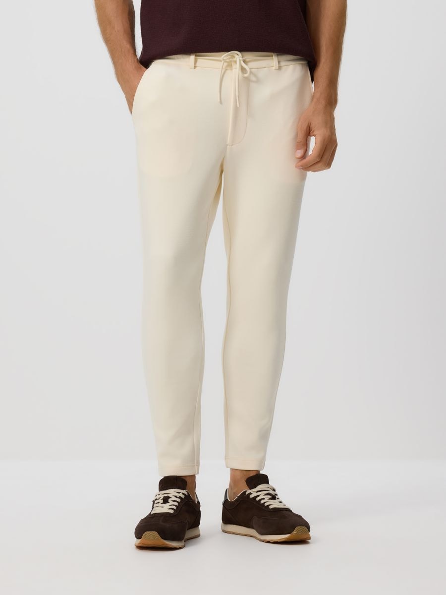 Chino slim fit trousers - cream - RESERVED