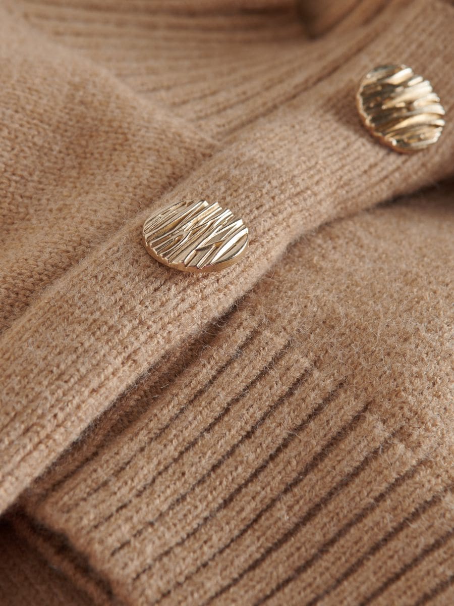 Oversized turtleneck jumper - beige - RESERVED - 6