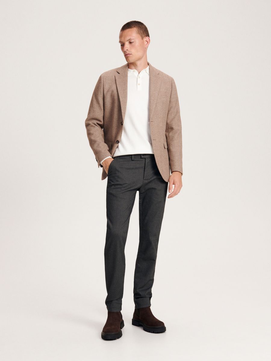 Long sleeve polo with blazer sale