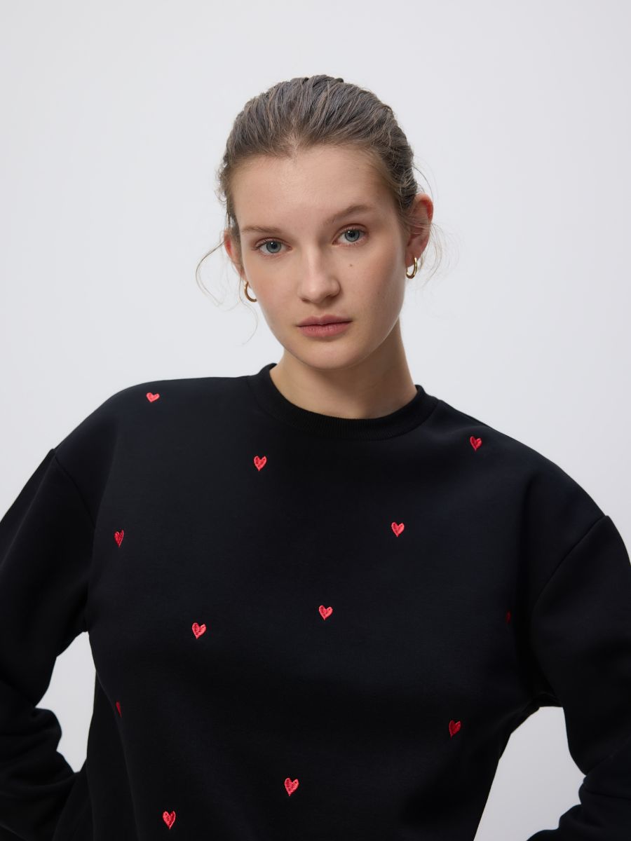 Hoodie with fine embroidery - multicolor - RESERVED