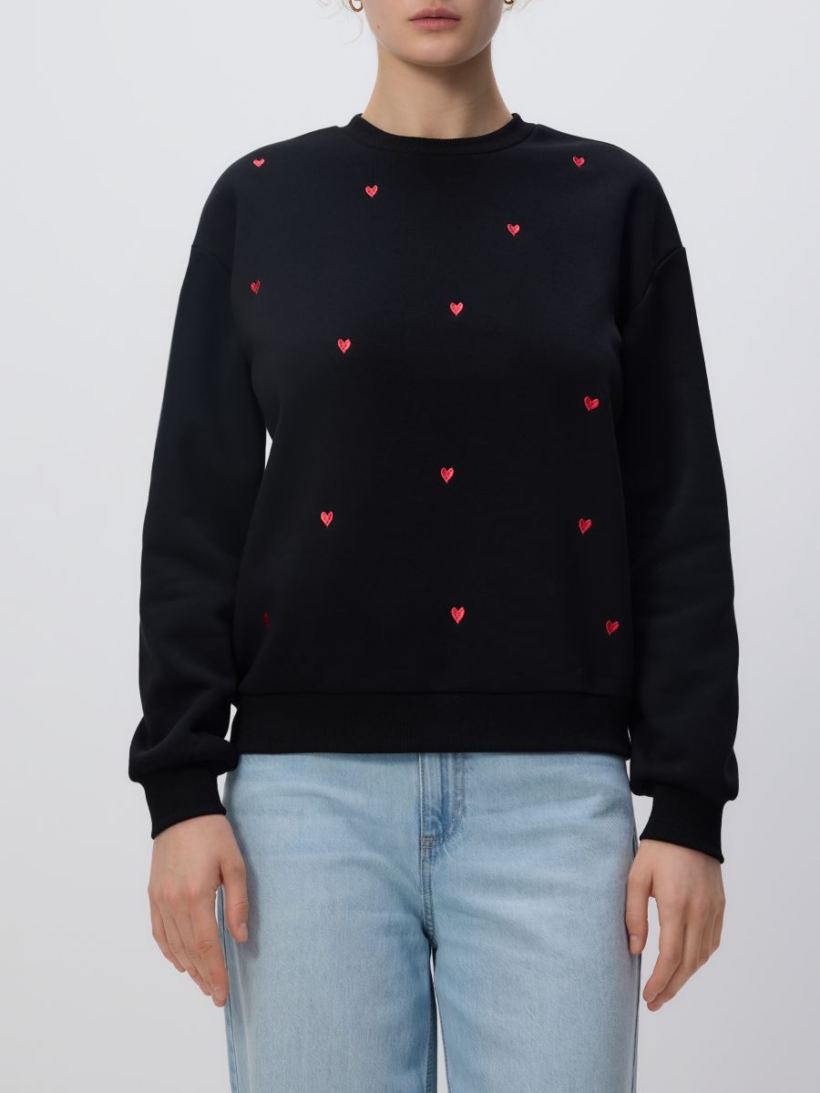 Hoodie with fine embroidery - multicolor - RESERVED