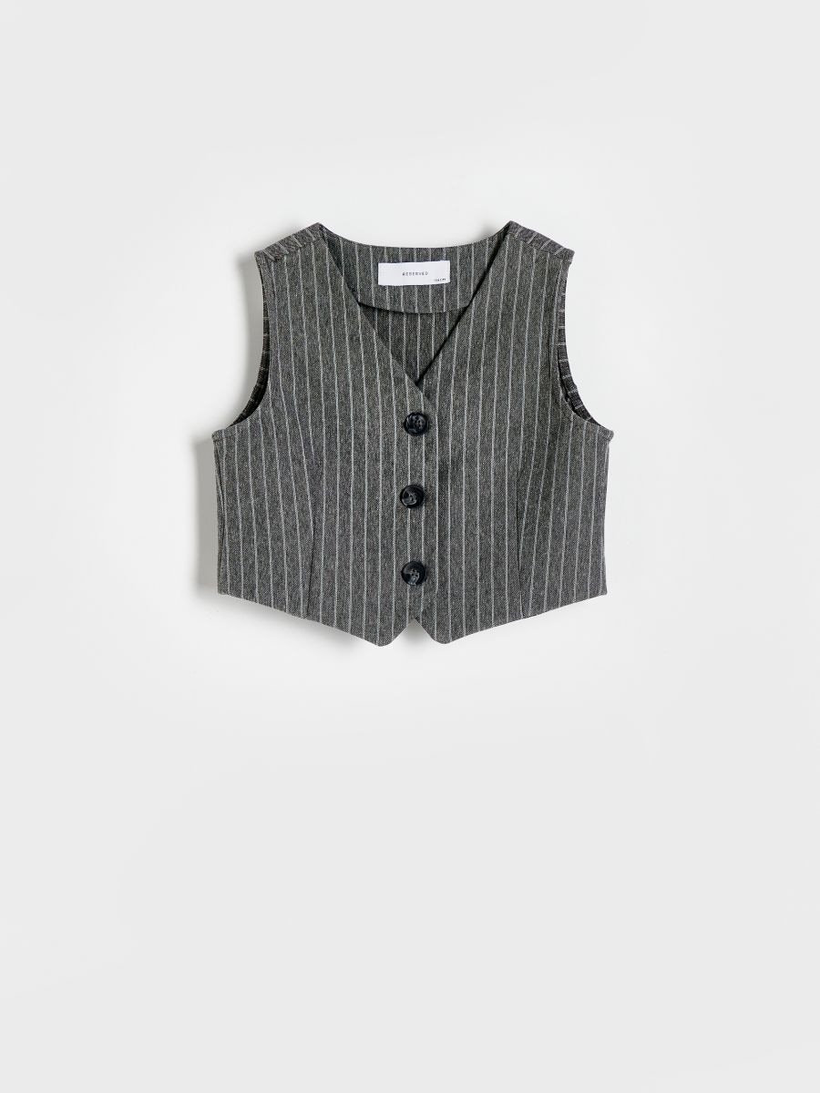 Elegant stripe vest - dark grey - RESERVED