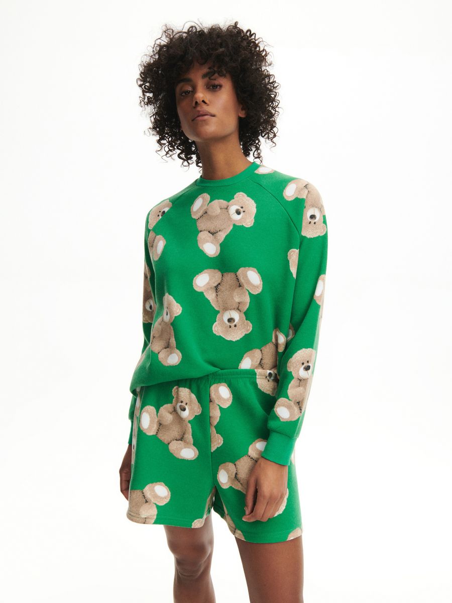 Two piece pyjama set with teddy bear pattern - green - RESERVED - 4