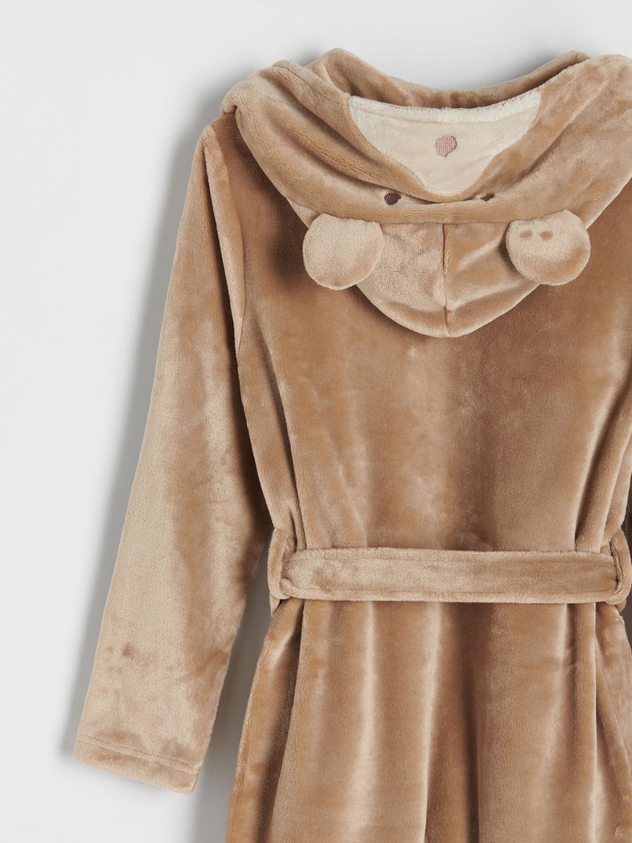 Soft dressing gown with ears - coffee - RESERVED - 5