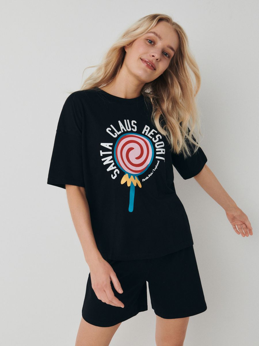 Christmas print pyjama set - black - RESERVED - 2