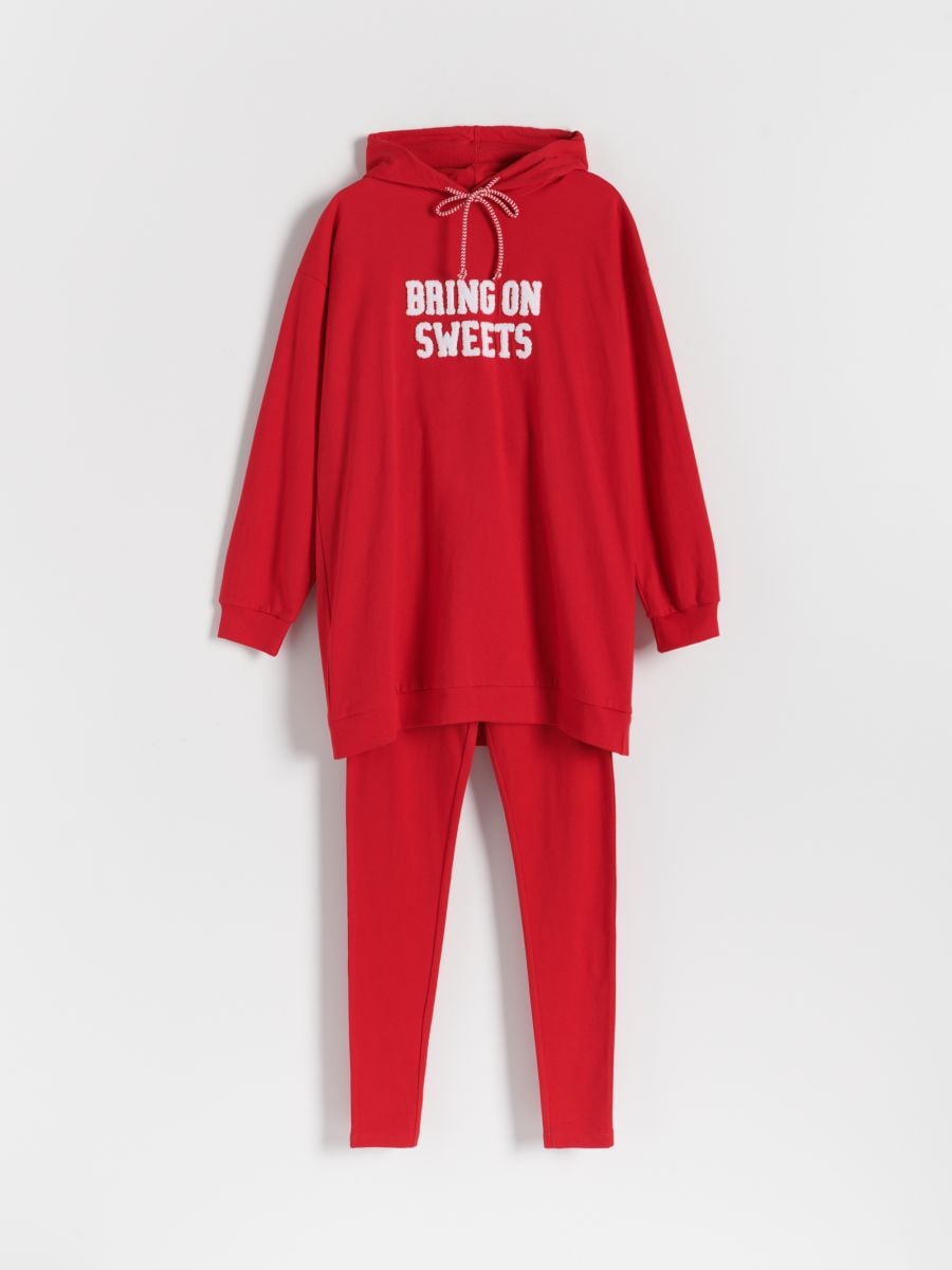 Komplet pižame z božičnim motivom - rdeča - RESERVED