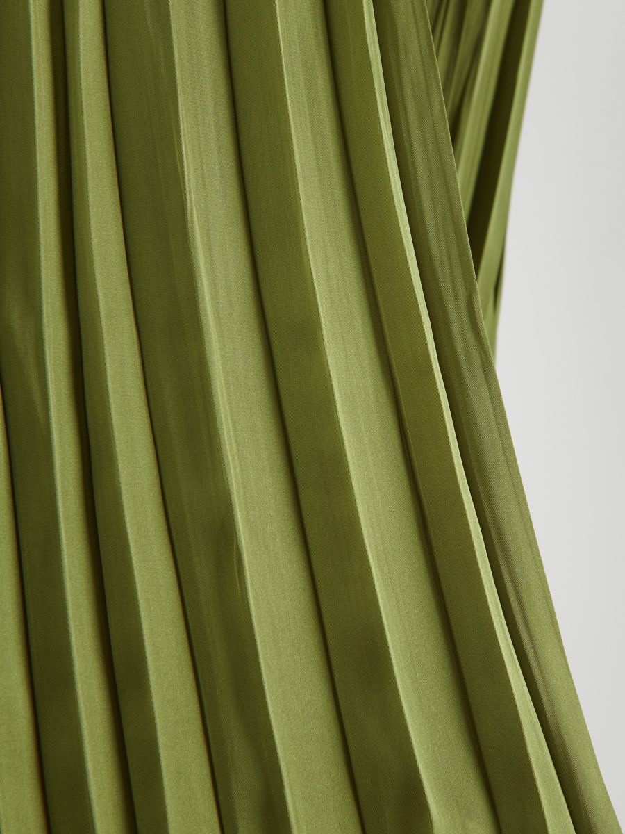 Pleated midi skirt - yellow green - RESERVED - 6