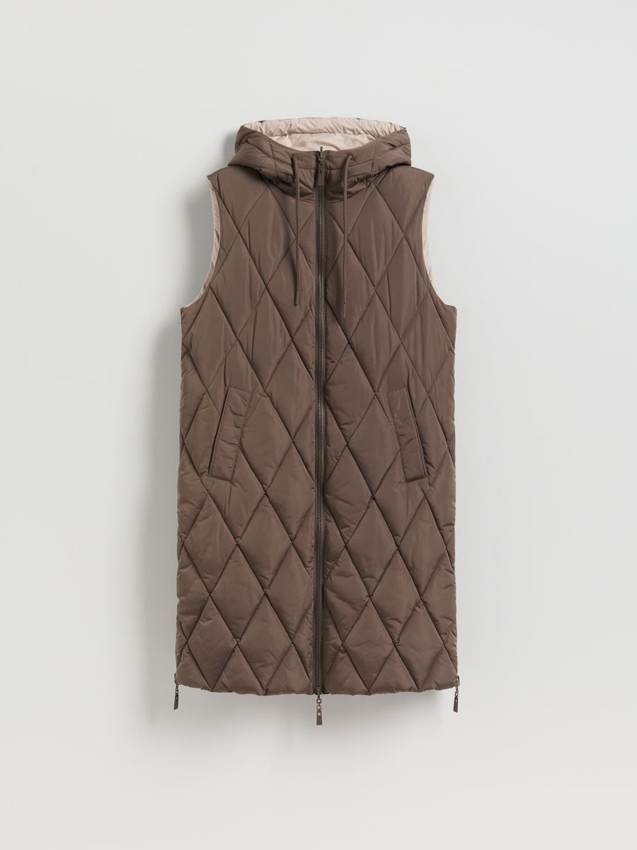 Reversible vest - dusty brown - RESERVED