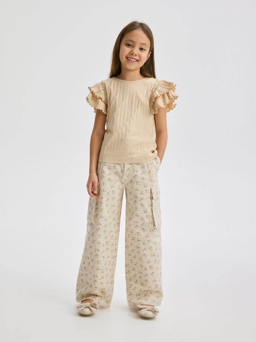 Blouse with flounce - beige - RESERVED - 2