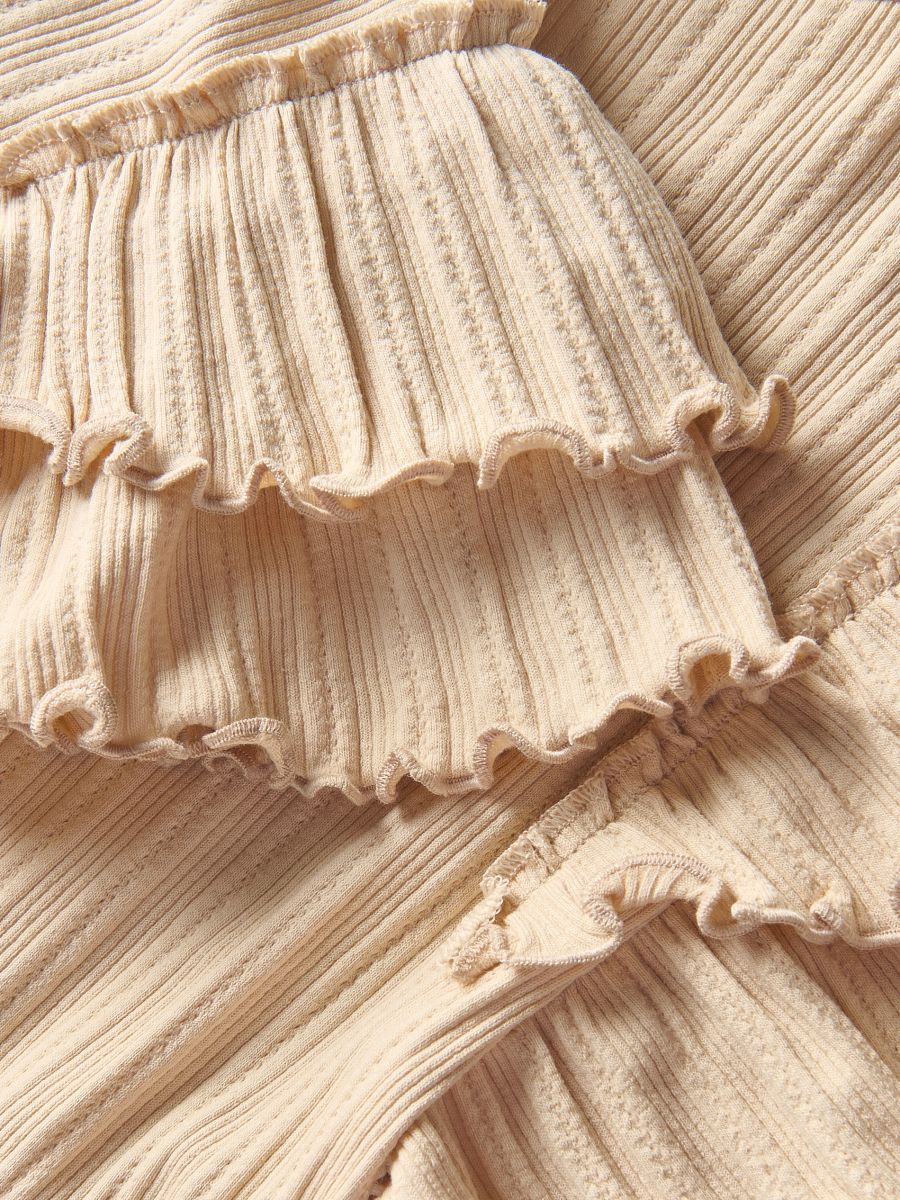 Blouse with flounce - beige - RESERVED - 4