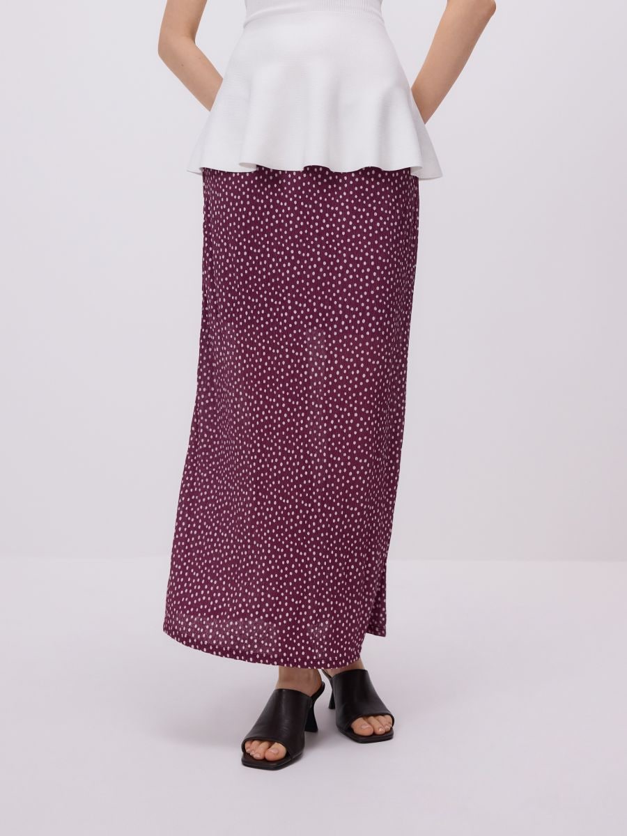 Midi-rok met print - MAUVE - RESERVED - 2