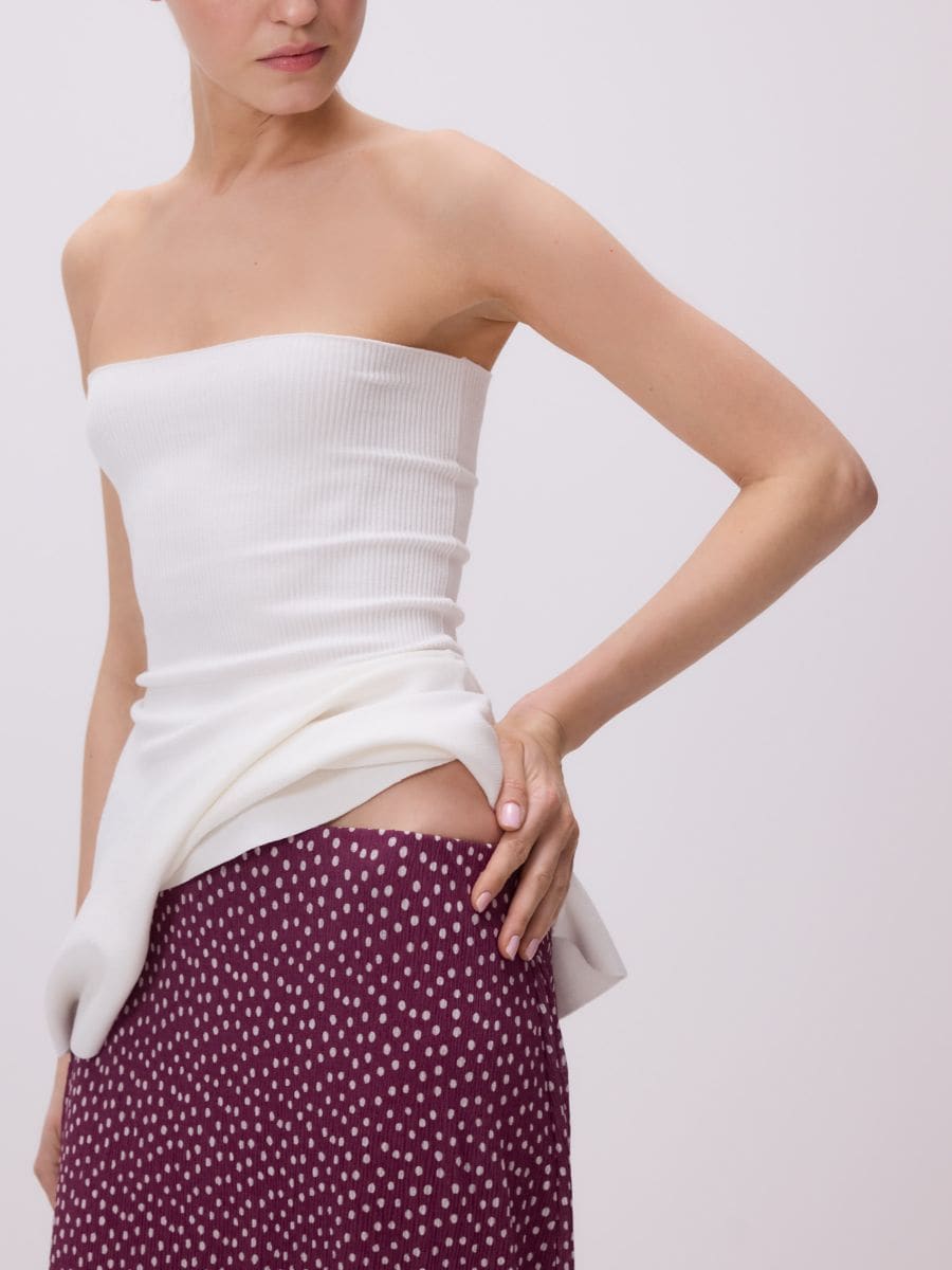 Midi-rok met print - MAUVE - RESERVED - 4